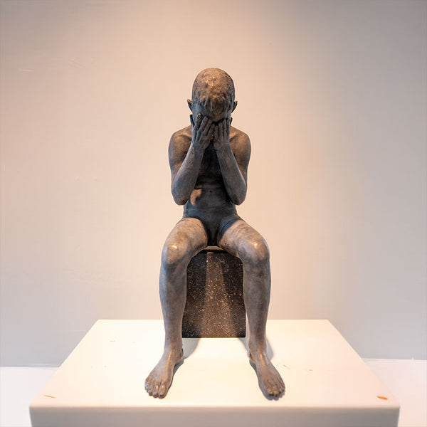 Sitzende Figur | Erwin Meijer | Bronze Limitiert | H 57 cm