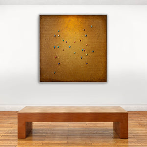 "analoge pixel / gold" | Danny Frede | 2023 | 120 x 120 x 2 cm