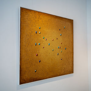 "analoge pixel / gold" | Danny Frede | 2023 | 120 x 120 x 2 cm