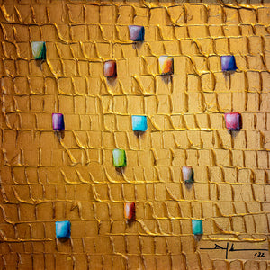 "analoge pixel / gold" | Danny Frede | 2023 | 40 x 40 x 2 cm