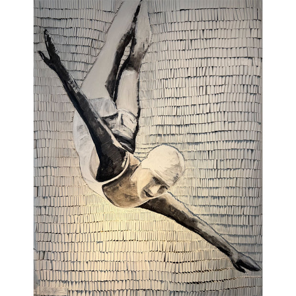 "Turmspringerin schwarz/weiß" | Martina Hamrik | 2026 | 155 x 120 cm