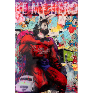 "Be my hero" | Collage | 30 x 20 x 3 cm