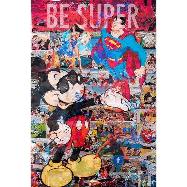 "Be super" | Collage | 30 x 20 x 3 cm